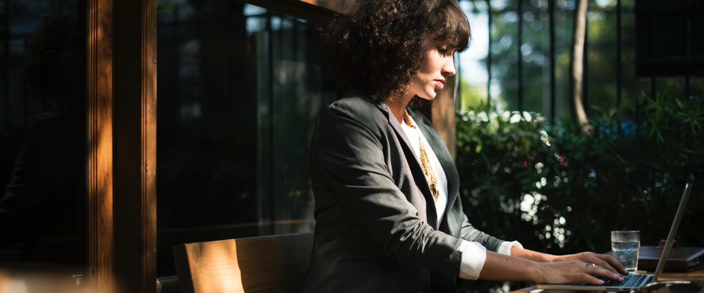 Business woman at table